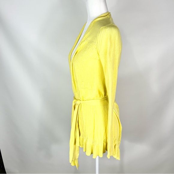 Sparrow (Anthropologie) Pointelle Knit Belted Cardigan Sweater Size Small - Picture 4 of 10